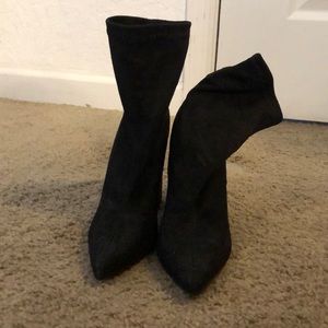 Black sock booties